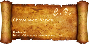 Chovanecz Vince névjegykártya